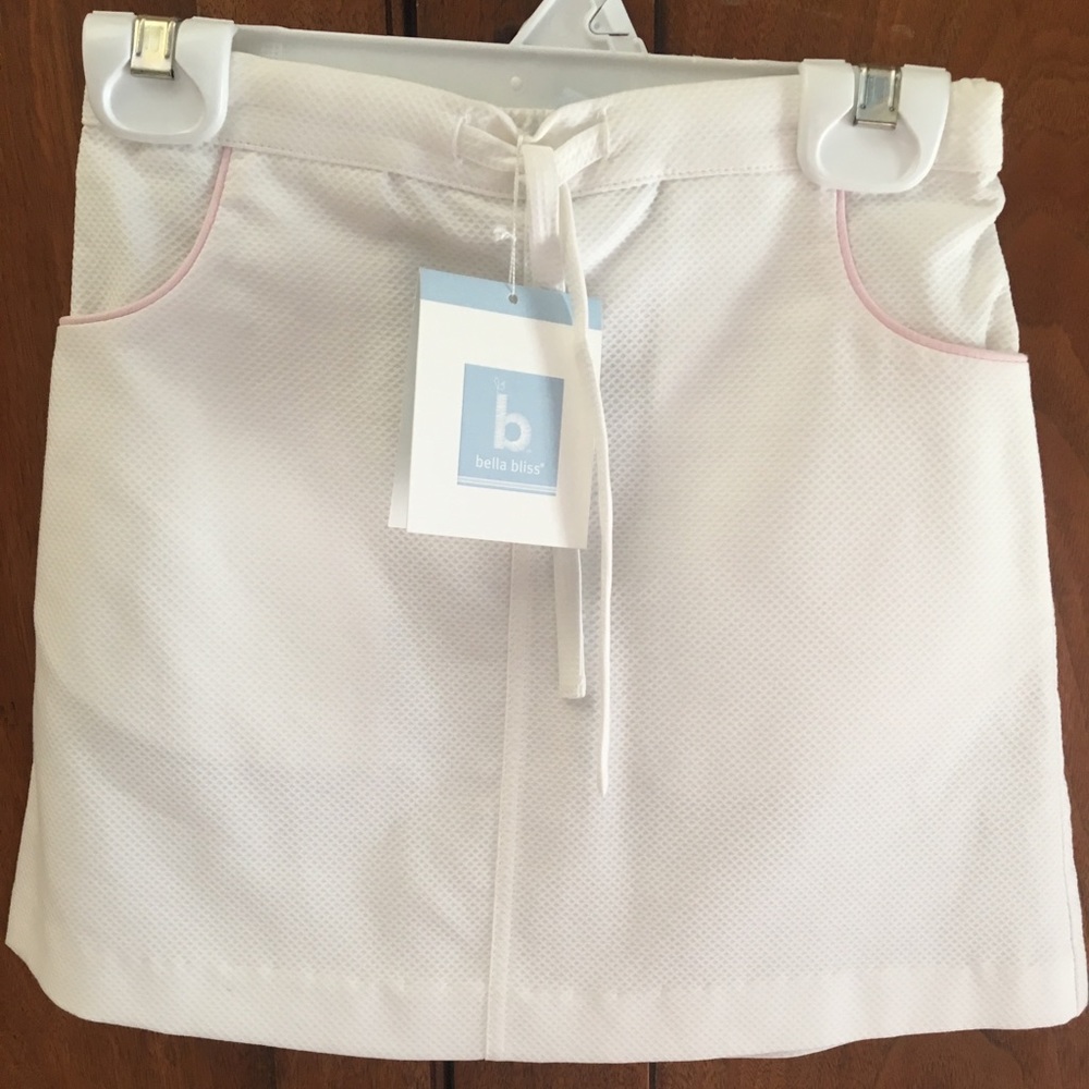 Bella Bliss White Pique, A-Line Skirt